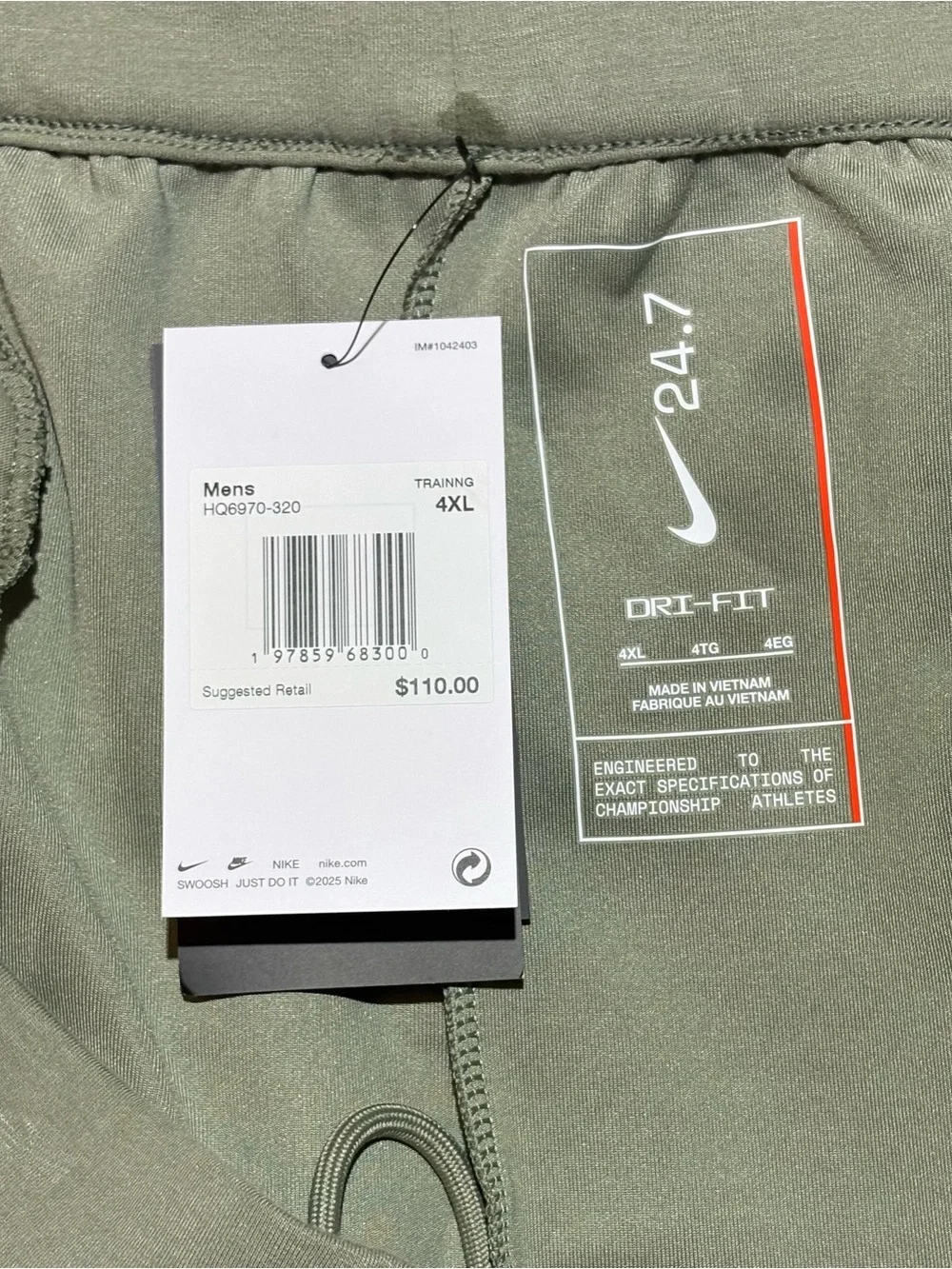 Nike 24.7 ImpossiblySoft Men's 4XL Dri-FIT Pants Sweatpants HQ6970-320 NWT